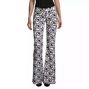 Alexis Black and White Floral Print Flare Pants